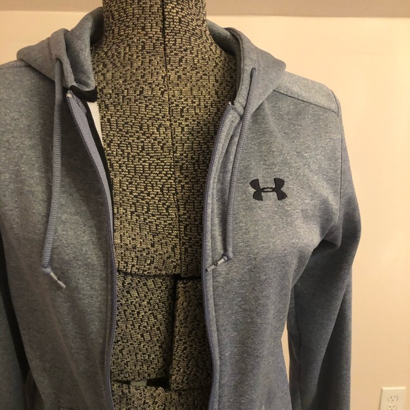 Heather Gunmetal Under Armour Zip Up Sweatshirt - Picture 2 of 8
